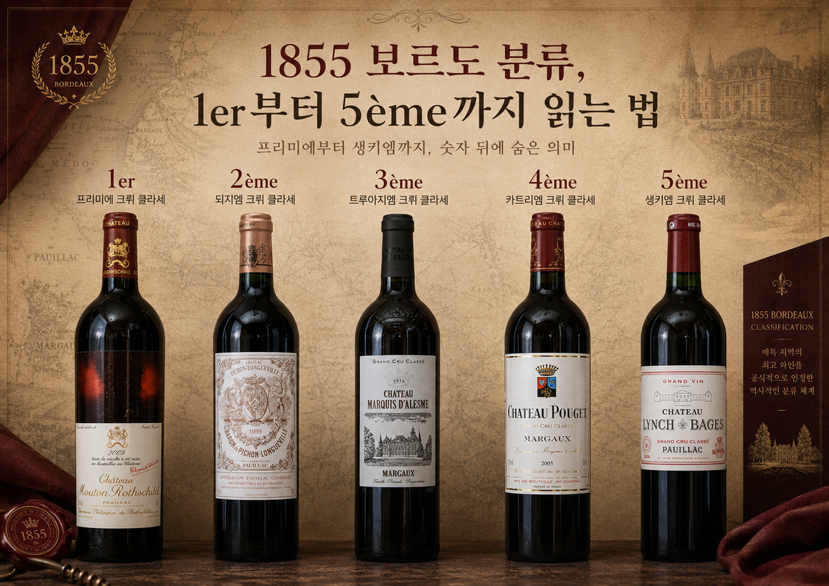 1855 보르도 분류, 1er부터 5ème까지 읽는 법